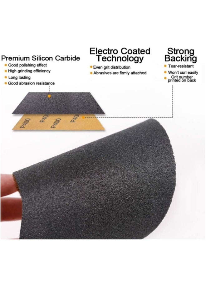 Fasola 36PCS Sandpaper, Premium Wet Dry Waterproof Sanding Paper, 400 to 3000 Grit Assorted Polishing Kit, for Wood Furniture Finishing, Metal Sanding and Automotive Detailing, Ideal DIY Gift - Image 3