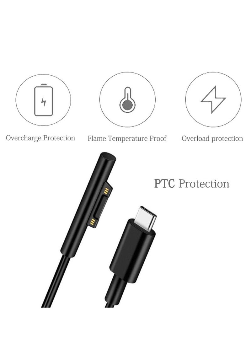 Generic - 1.8M/6ft Surface Connect to USB-C Charging Cable 15V/3A Compatible for Microsoft Surface Pro 3/4/5/6/7/ Surface Laptop 3/2/1/Surface Go/Surface Book1/2/3 - Image 1
