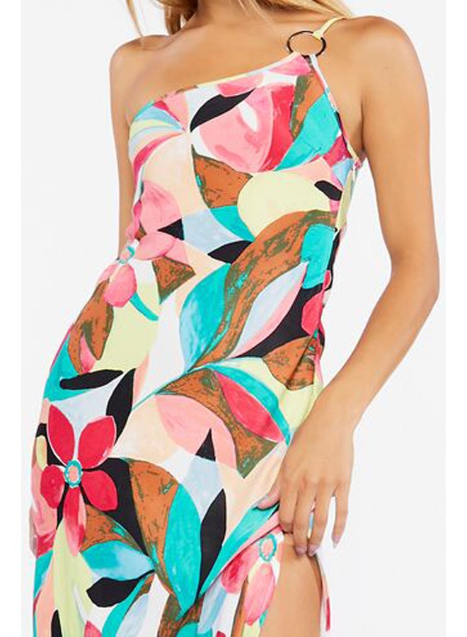 FOREVER 21 Abstract Floral One-Shoulder Dress - Image 4