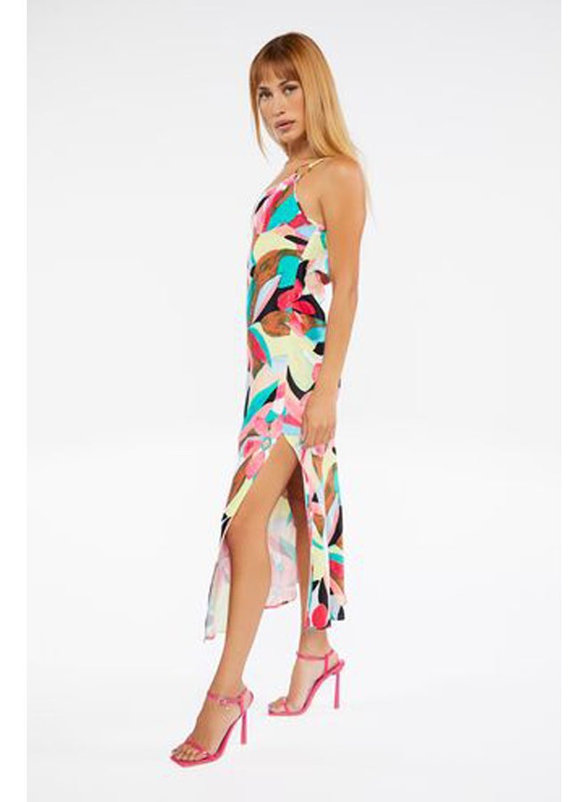FOREVER 21 Abstract Floral One-Shoulder Dress - Image 2