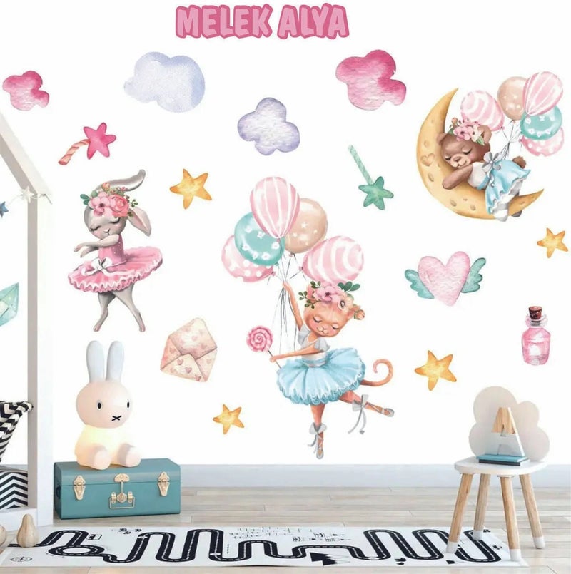 Kt Grup Kt Group Cute Figures Personalizable Sticker Set with Special Names for Girls - Image 1