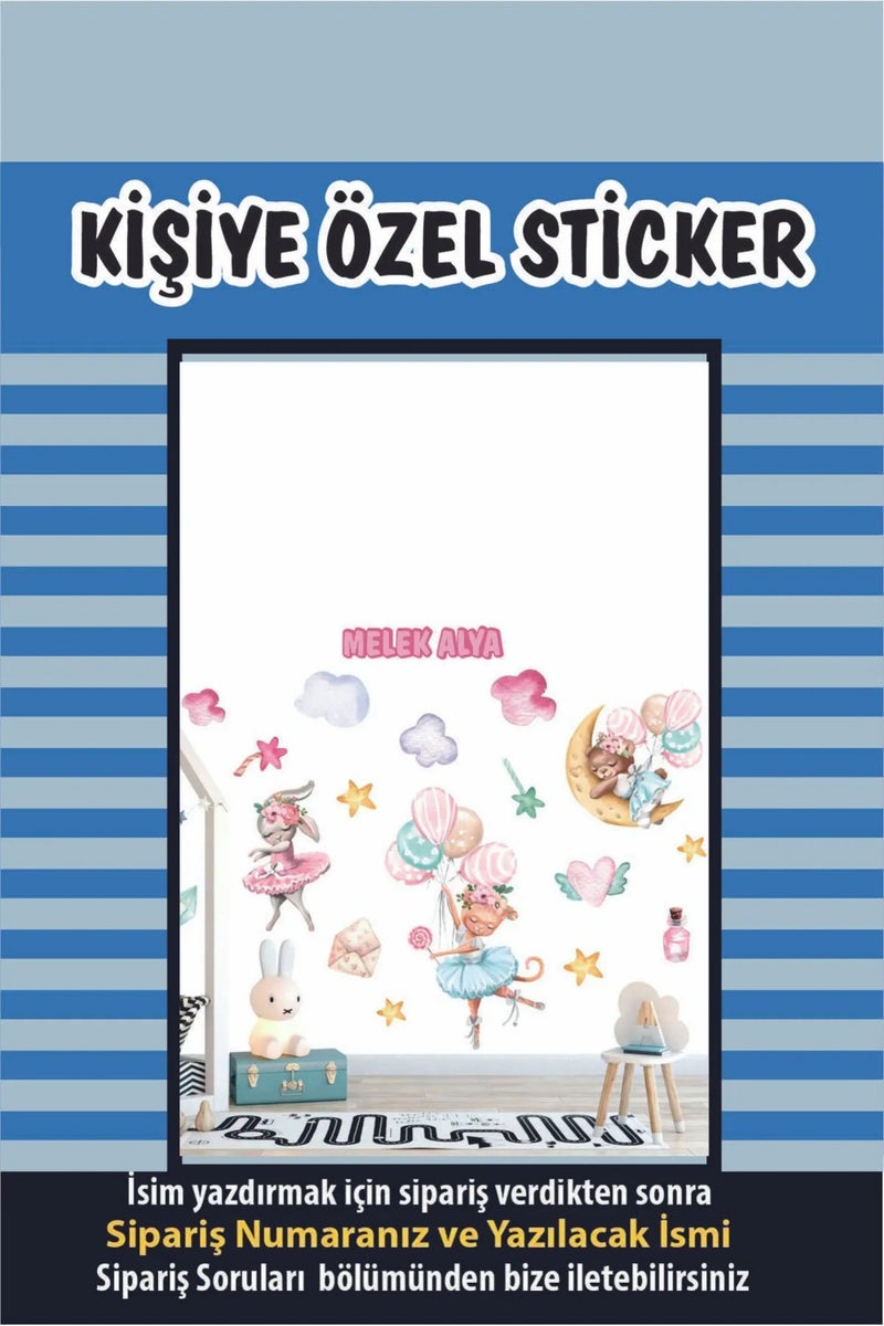 Kt Grup Kt Group Cute Figures Personalizable Sticker Set with Special Names for Girls - Image 4