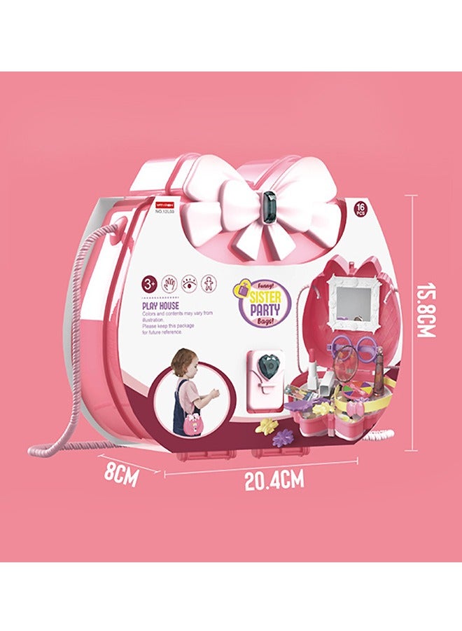 Beyond Kids Girls Beauty Playsets Toy Makeup Kit Princess Pretend Makeup Toy Set with Makeup Case Shoulder Bag (Pink) - Image 2