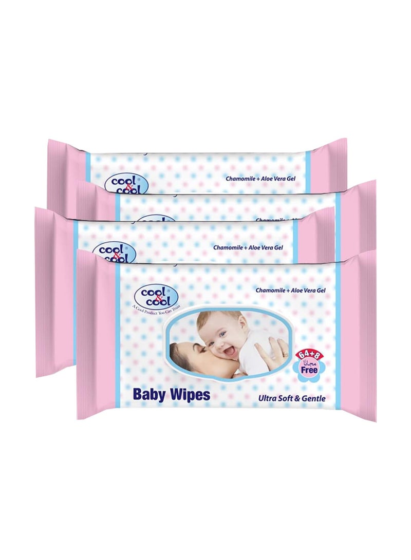 Cool & Cool Ultra Soft & Gentle Baby Wipes 72 pcs 2+2