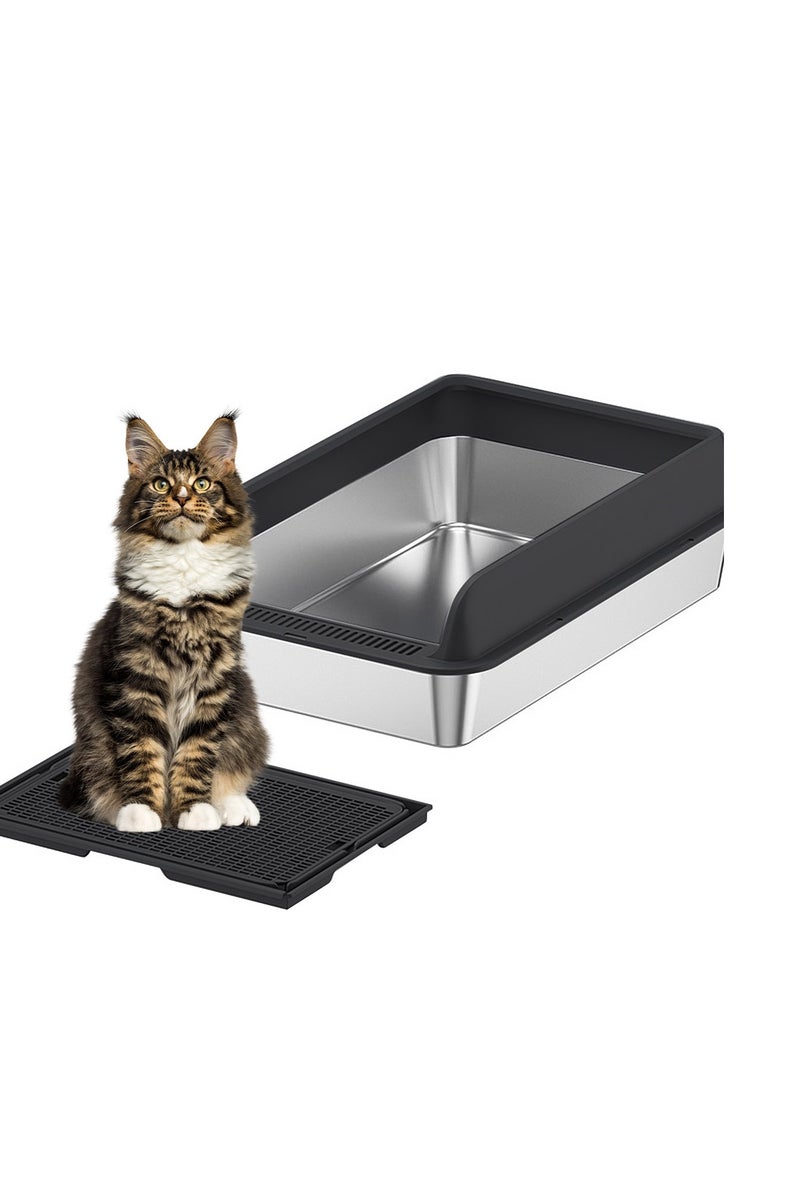كيدل كبيرة من الفولاذ المقاوم للصدأ القط القمامة مربع ، وسهلة التنظيف ، ومناسبة كبيرة ومتعددة القط القمامة مربع القط القمامة صينية - Image 1