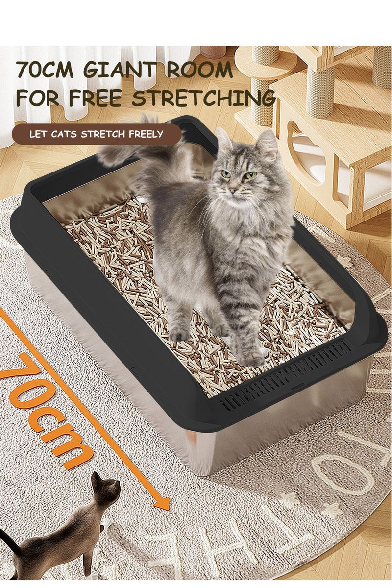 كيدل كبيرة من الفولاذ المقاوم للصدأ القط القمامة مربع ، وسهلة التنظيف ، ومناسبة كبيرة ومتعددة القط القمامة مربع القط القمامة صينية - Image 2