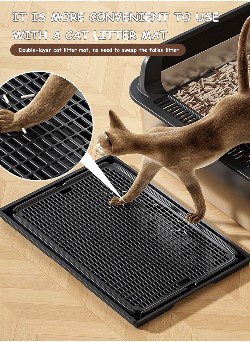 Kidle - Large Stainless Steel Cat Litter Box Easy Cleaning Kitty Litter Box Cat Litter Tray for Big and Multiple Cats - Image 1
