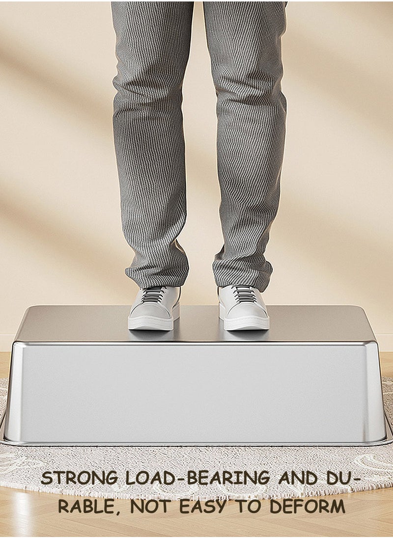 Kidle - Large Stainless Steel Cat Litter Box Easy Cleaning Kitty Litter Box Cat Litter Tray for Big and Multiple Cats - Image 1
