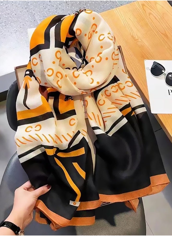 Generic - Multiuse Scarves for Ladies  Orange Letter-C (70"*31" /180*80cm) - Image 1