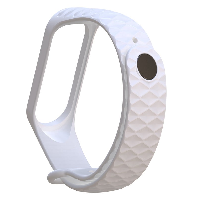 erorex For Xiaomi 3 / 4 Strap Diamond Texture Silicone Watch Band, Belt Length：23Cm(White) - Image 1