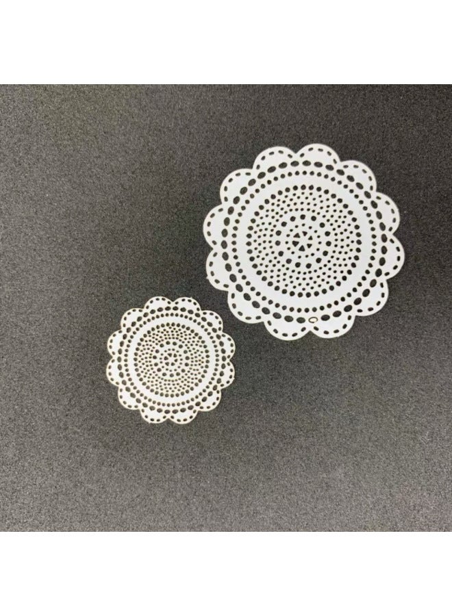 Doll House Cake Paper Pad Food Play Hand Account Decoration Mini Lace Paper Retro Hollow Paper Lace Paper Props Decoration-Color:No. 1 Large And Small  - Image 1