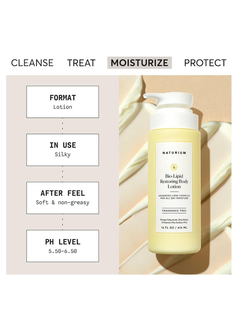 NATURIUM Naturium Bio-Lipid Restoring Moisturizing Body Lotion with Shea Butter, Fragrance Free, 14 oz  - Image 2