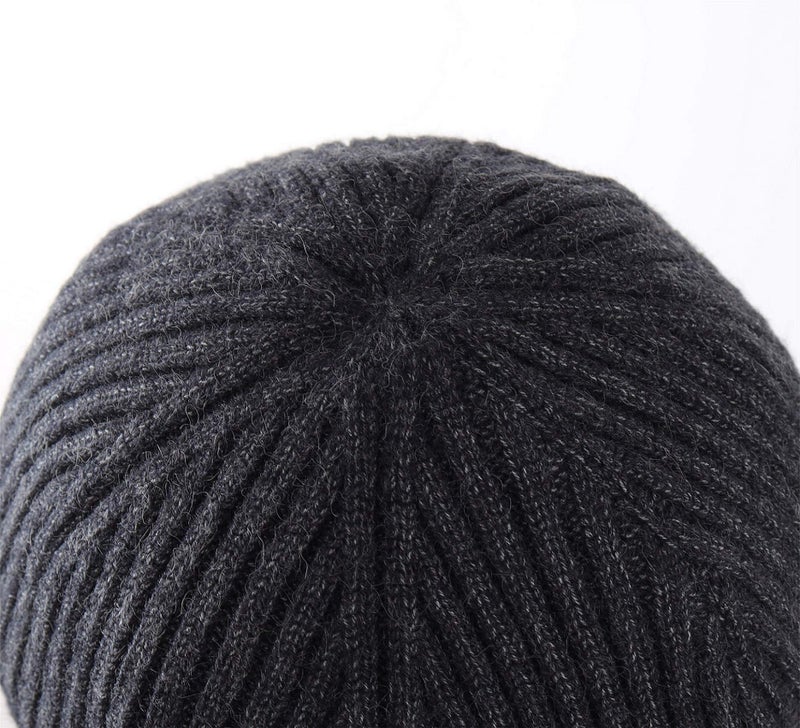 Connectyle Men’s Fleece Lined Winter Hat Warm Earflaps Skull Cap Ribbed Knit Beanie Watch Hat Dark Grey - Image 4