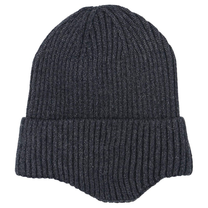 Connectyle Men’s Fleece Lined Winter Hat Warm Earflaps Skull Cap Ribbed Knit Beanie Watch Hat Dark Grey - Image 3