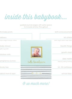 pearhead Pearhead Hello Handsome, First 5 Years Baby Memory Book with Photo Insert, Perfect Baby Keepsake  - Image 2