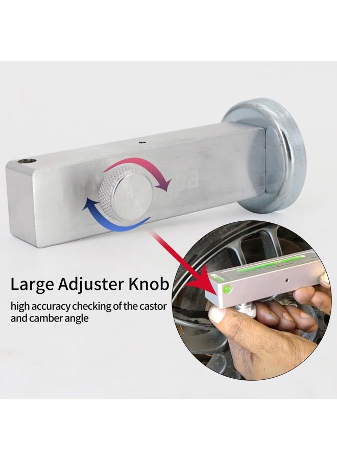 kipa Adjustable Magnetic Gauge Tool Camber Castor Strut Wheel Alignment Tool for Truck Car RV Tire Repair, New Top Strong Magnetic Absorb, Ingenious Design, Practical (Circular end Mounting) - Image 5