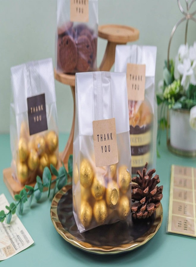 LOKQING Cellophane Treat Bags Cookie bags for Packaging Clear Gift Bag with Stickers for Cookies,Candy,Chocolates(Fog,9x3.3inch) - Image 5