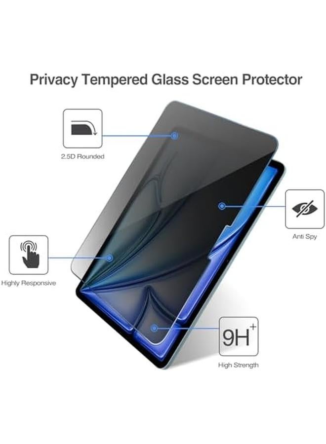 Procases 1 Pack Privacy Screen Protector + 2 Pack Camera Lens Protector For Ipad Air 11 Inch M2 2024 6Th Generation Anti Spy Tempered Glass Film For Ipad Air 6 A2902 A2903 A2904 Blue - Image 4