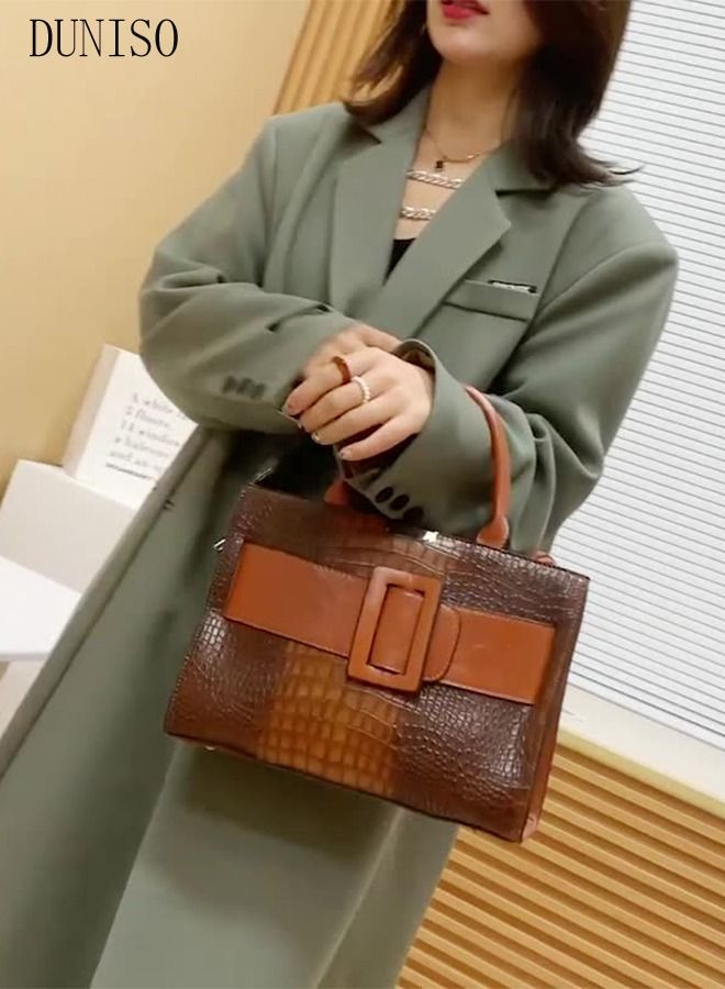 DUNISO 3 Pieces Shoulder Bag Set for Women Multipurpose Faux Leather Vintage Crossbody Bag Clamshell Design Small Purse Mini Card Holder for Ladies Fashion Travel Tote Bag Handbags - Image 2