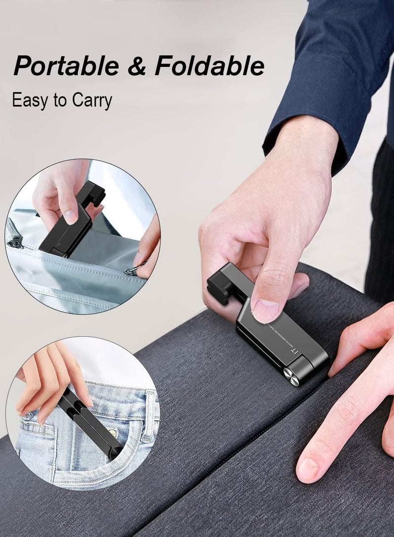 Excefore Universal Mini Size Portable Aluminum Alloy Foldable Phone Holder for Desk, Compatible with All Mobile Phone Tablet 4-10.5" Desk Accessories (Blac - Image 2