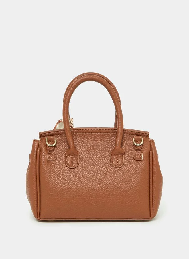 Styli Metal Accent Handbag with Scarf Detail