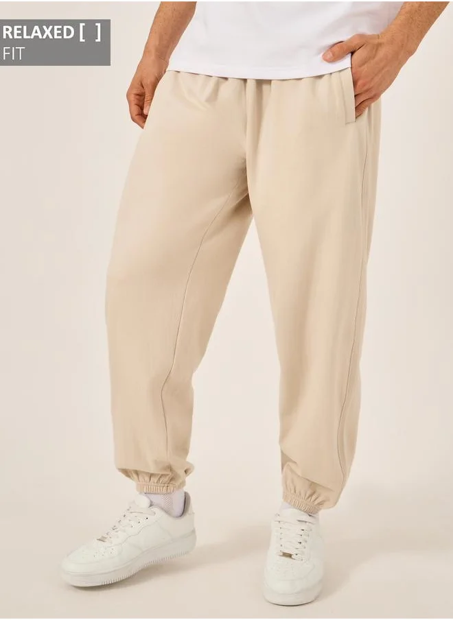 Styli Styli Mid Rise Relaxed Fit Fleece Joggers