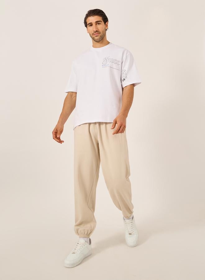 Styli Mid Rise Relaxed Fit Fleece Joggers - Image 2