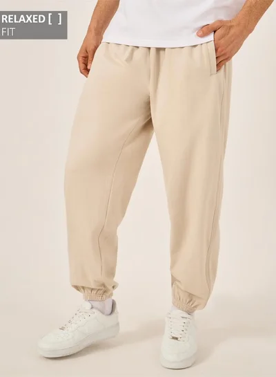 Styli Styli Mid Rise Relaxed Fit Fleece Joggers