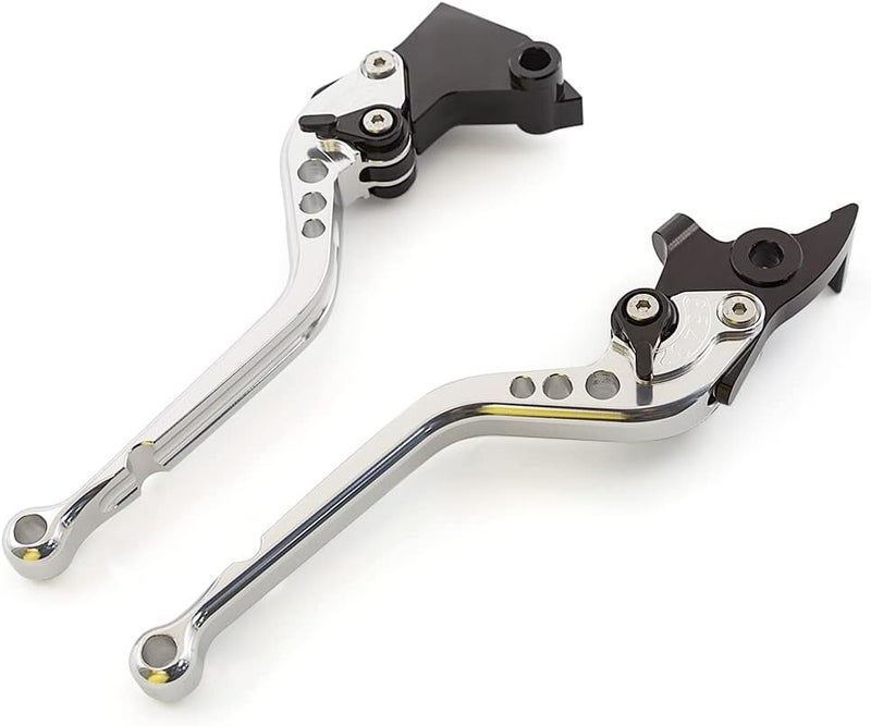 NICEDOLL CNC Clutch Brake Levers for Royal Enfield Classic 350, Meteor 350, Super Meteor 650, and Hunter 350 - Silver Long - Image 1