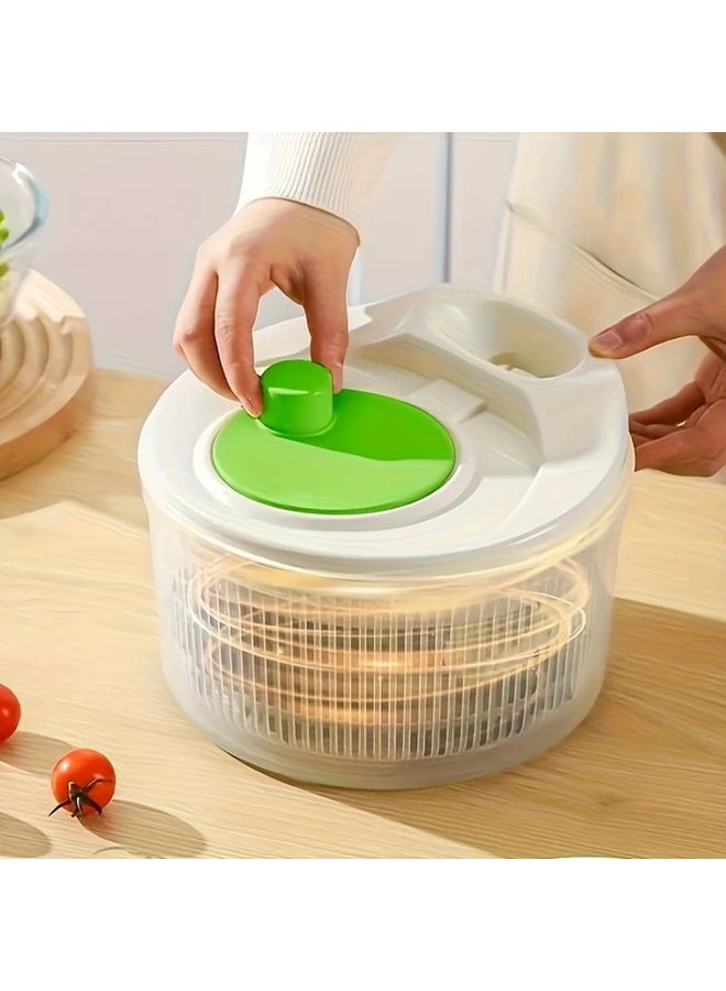 White 5L 3 In 1 Heavy Duty Salad Spinner Vegetable Washer Dishwasher Safe - Image 1