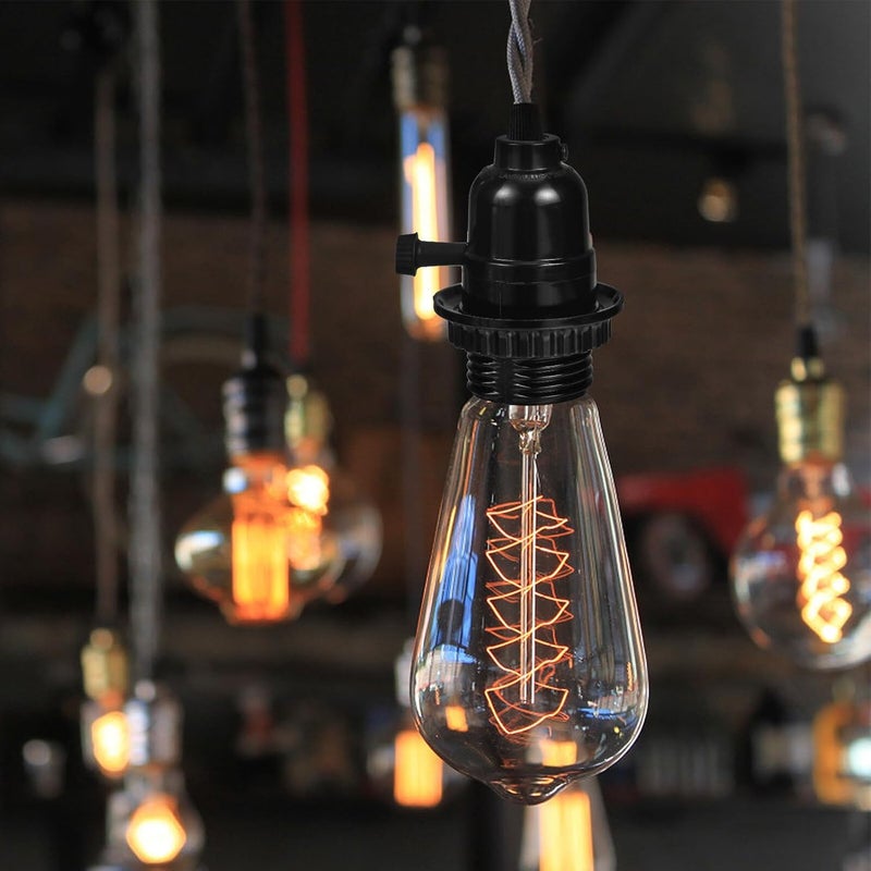 Bakelite Pendant Light Holder Socket Vintage Ceiling Lamp Fixture 5PCS Set - Image 5