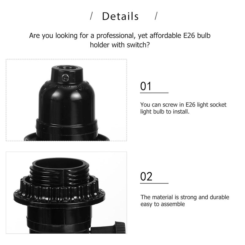 Bakelite Pendant Light Holder Socket Vintage Ceiling Lamp Fixture 5PCS Set - Image 3