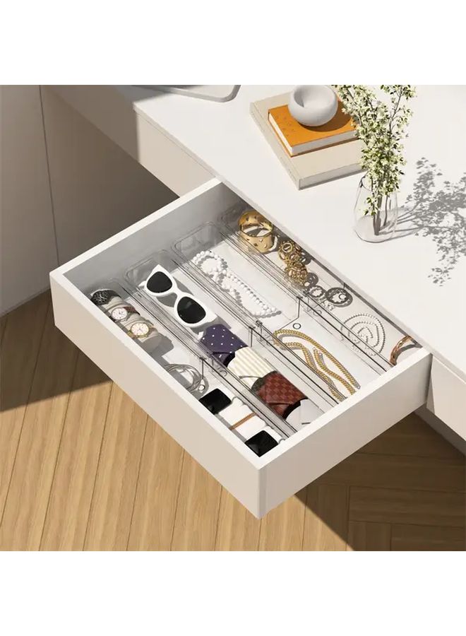 3 Pieces Underwear And Socks Organizer With Drawer 1 Large And 2 Small Built In Adjustable Space Saving Storage For Home Use Transparent Drawers With Labels - Image 4