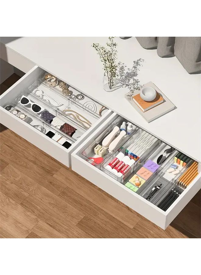 3 Pieces Underwear And Socks Organizer With Drawer 1 Large And 2 Small Built In Adjustable Space Saving Storage For Home Use Transparent Drawers With Labels - Image 5