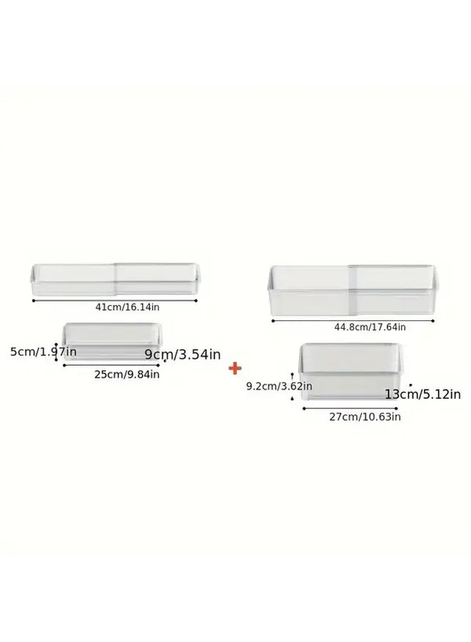 3 Pieces Underwear And Socks Organizer With Drawer 1 Large And 2 Small Built In Adjustable Space Saving Storage For Home Use Transparent Drawers With Labels - Image 3