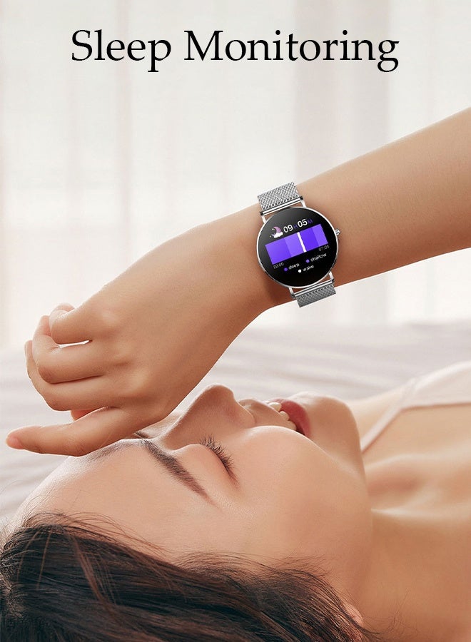 DUNISO Smart Watch, 1.32" HD Samrt Stainless Steel Watches for Women, Fitness Tracker Watch with Blood Pressure/Heart Rate/Sleep Monitor, Smart Watch for Android/iOS Phones, Waterproof Sport Watch - Image 5