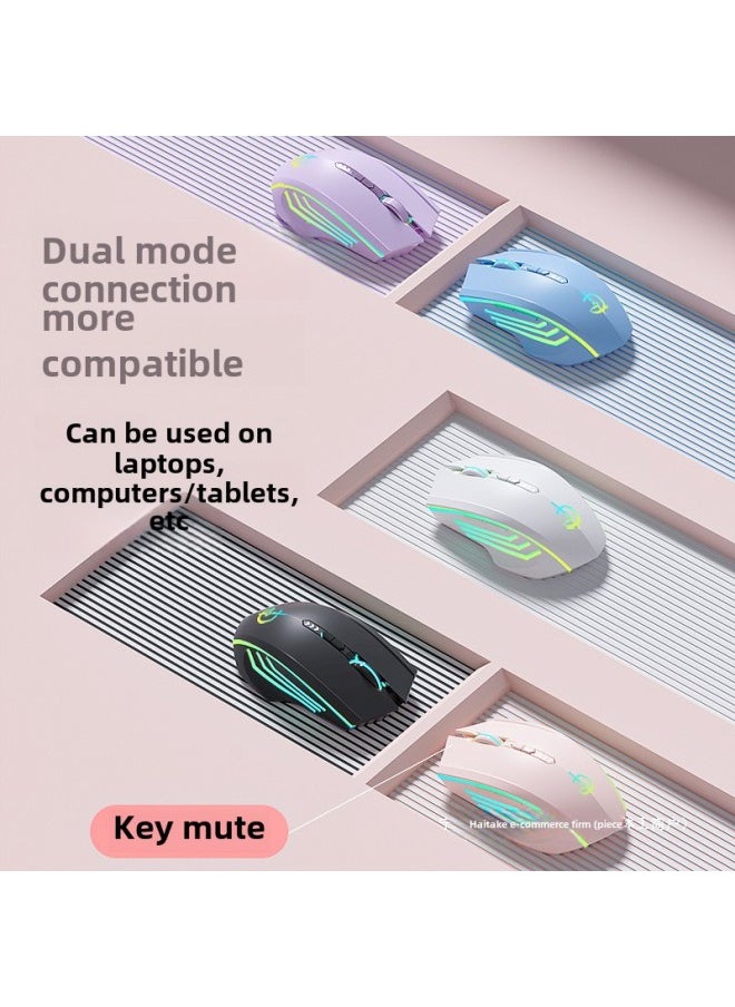 Generic - Bluetooth Mouse Wireless Mute For Huawei Notebook Gaming Office Desktop Computer Rechargeable Universal Silent-Specifications:[gentleman Black Top Model-three Models] 7-button-wired/wireless/bluetooth-2400dpi - Image 1