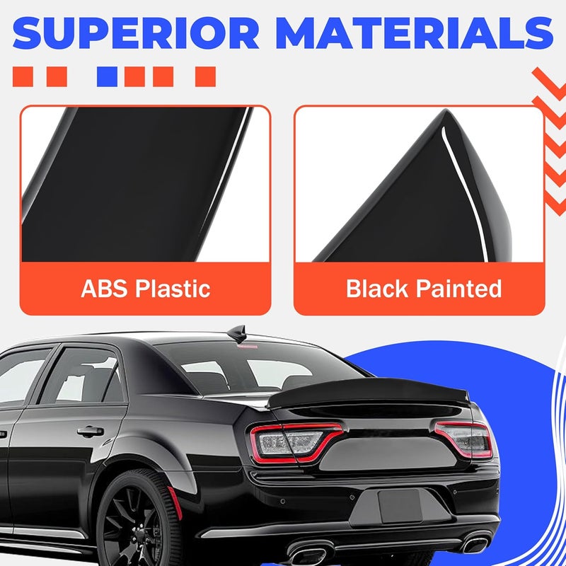 HECASA Rear Trunk Spoiler Wing for 2011-2023 Chrysler 300 300C 300S - Glossy Black - Image 3