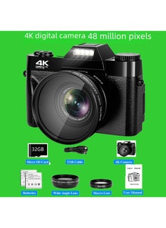 Generic E-commerce Products 4K Digital Camera Ultra High Definition 48MP 3.0 Flip Screen With Wide Angle 4K Micro Single LED-Body Color:Standard Black English Version  - Image 5