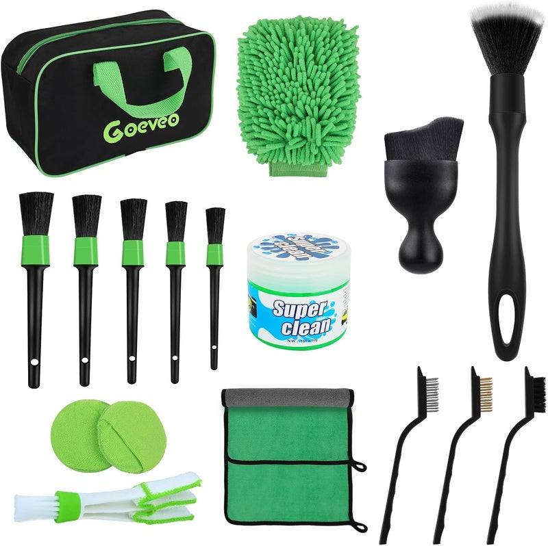 Goeveo Professional Car Detailing Brush Kit - Complete Auto Cleaning Tools Set - Image 1