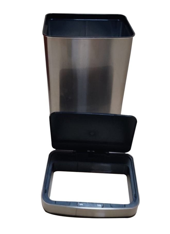 60 Ltr Sensor Stainless Steel Trash Bin With Soft Opening Silver