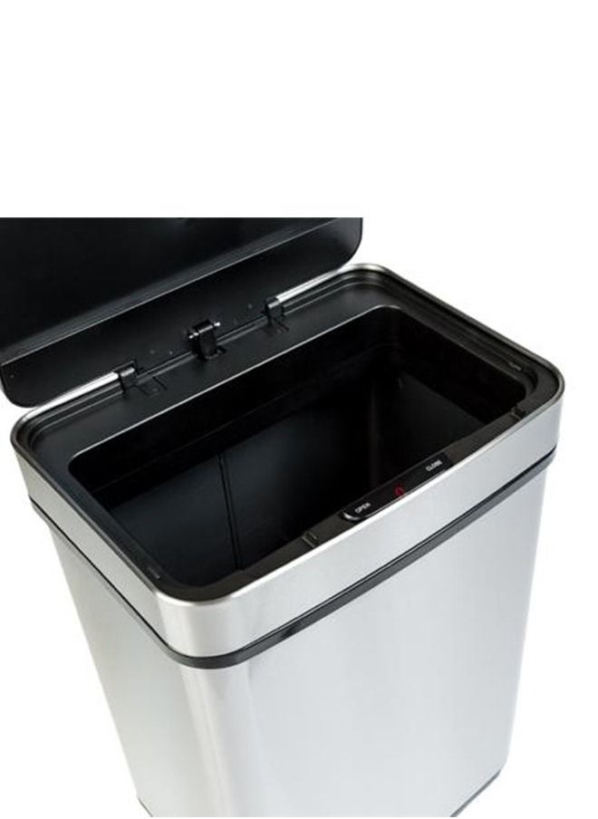 60 Ltr Sensor Stainless Steel Trash Bin With Soft Opening Silver