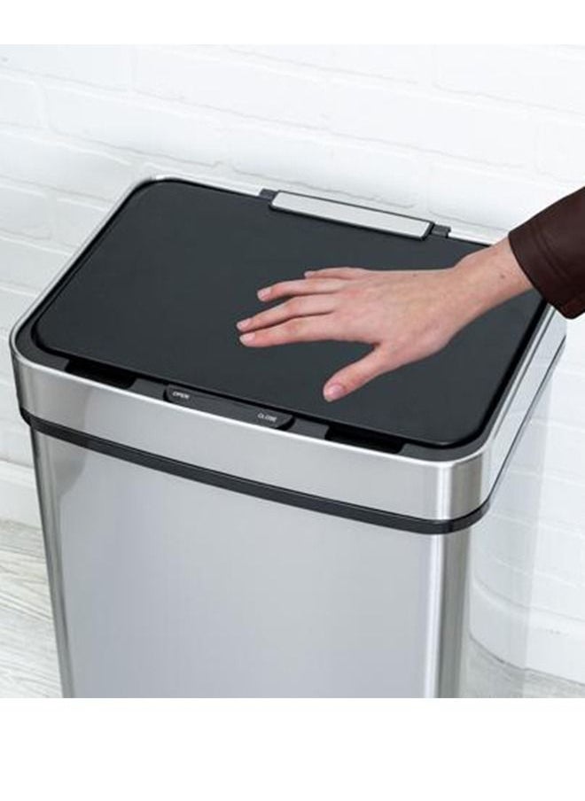 60 Ltr Sensor Stainless Steel Trash Bin With Soft Opening Silver