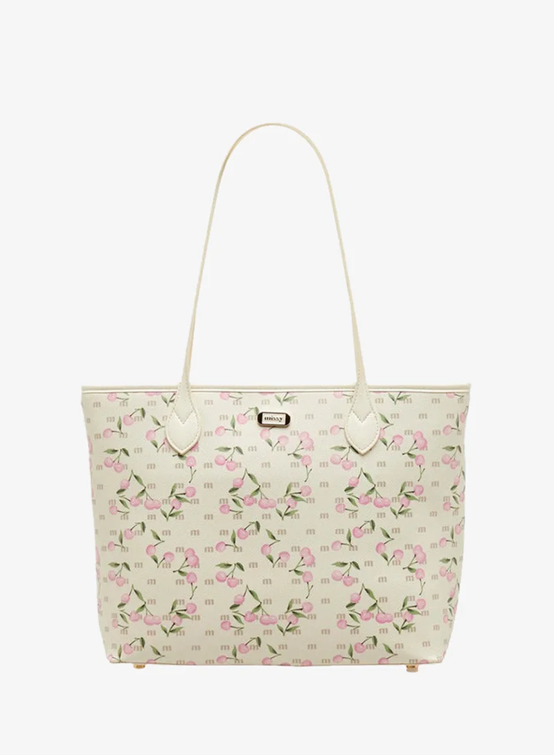 MISSY Cherry Print Tote Bag With Double Handle