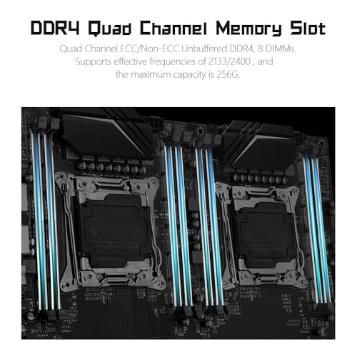MACHINIST X99 Dual CPU Motherboard, Intel (5th/6th Gen) LGA 2011-V3 Computer Server Motherboards (E-ATX, PCIe 3.0, DDR4, Dual LAN, M.2, SATA 6Gb/s) for Intel Core i7, XEON E5 V3/V4 Series X99-D8 (Red) - Image 3
