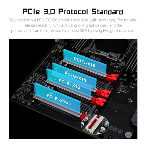 MACHINIST X99 Dual CPU Motherboard, Intel (5th/6th Gen) LGA 2011-V3 Computer Server Motherboards (E-ATX, PCIe 3.0, DDR4, Dual LAN, M.2, SATA 6Gb/s) for Intel Core i7, XEON E5 V3/V4 Series X99-D8 (Red) - Image 4