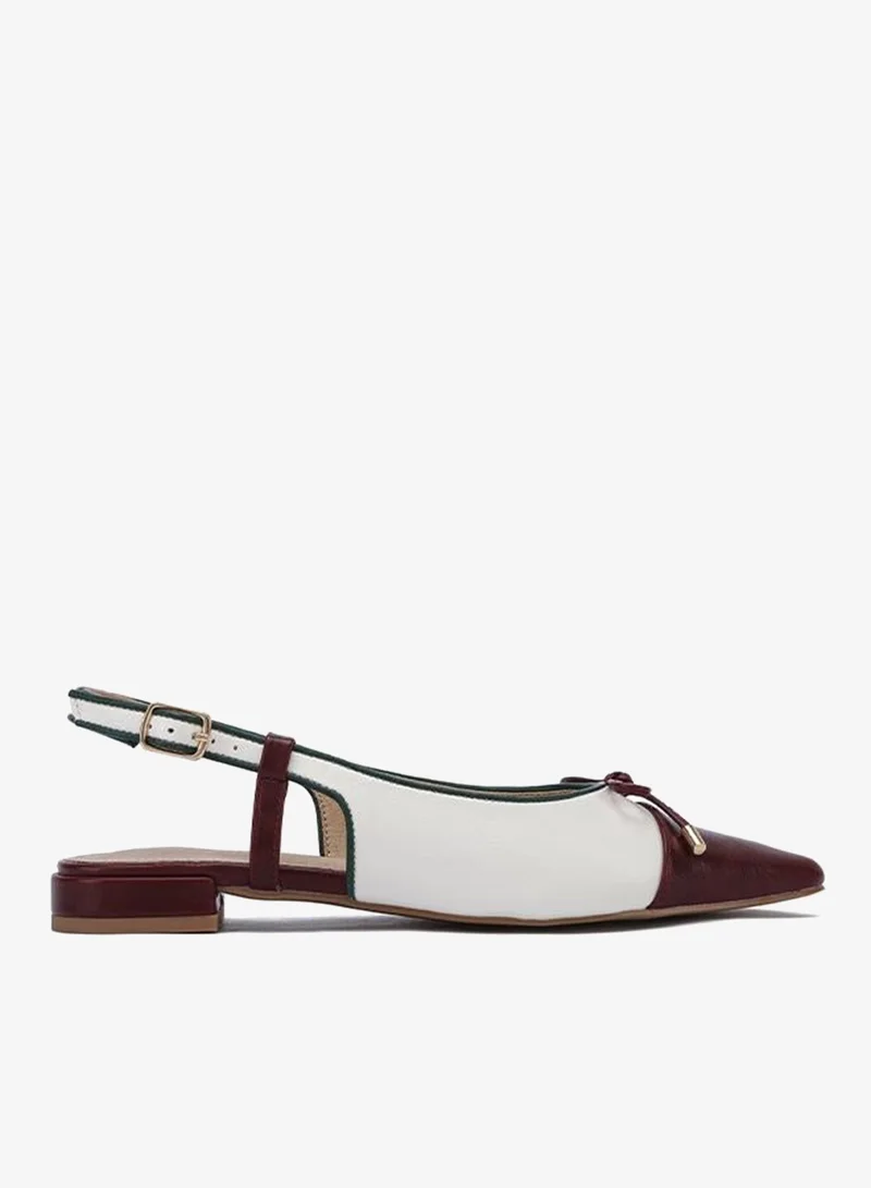 FYOR Stylish Tri-Color Bow Slingback Flat CD 028