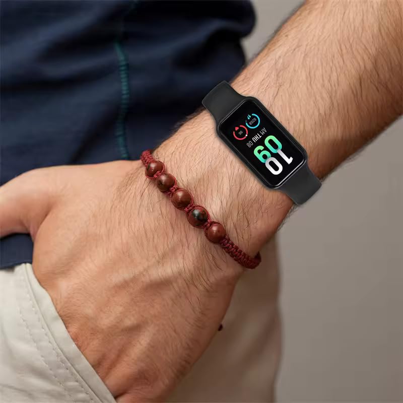 Valente Soft silicone watch bands Compatible with Amazfit Band 7 (Pack Of 2) (Black & Cream) - Image 2