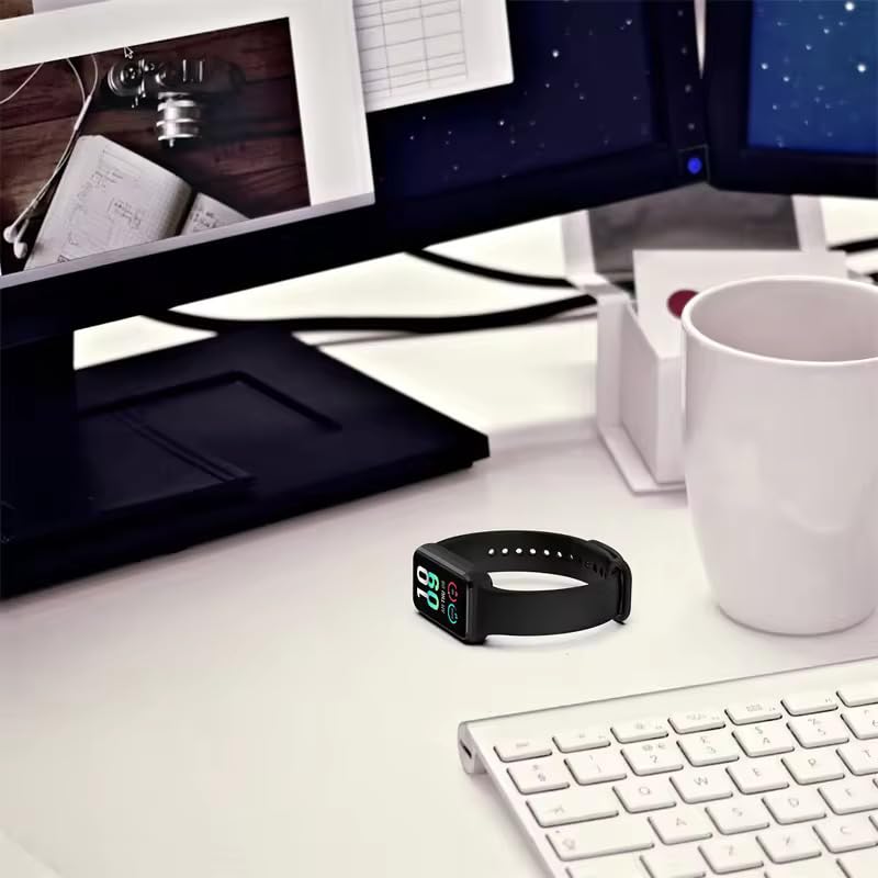 Valente Soft silicone watch bands Compatible with Amazfit Band 7 (Pack Of 2) (Black & Cream) - Image 3