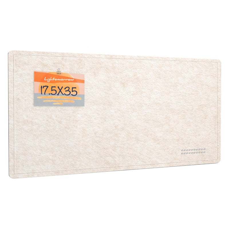 Lightomorrow Bulletin Board, 35 x 17 1/2 inches Felt Board - Decorative Pin Board, Cork Board Alternative for Wall, Foldable Self-Adhesive Vision Board Prayer Board with 20 Pushpins - Oatmeal - Image 1